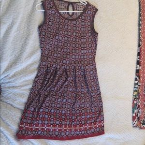 Patterned dress Red and Blue
